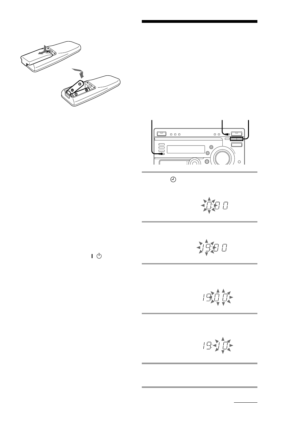 Step 3: setting the time | Sony LBT-DR5 User Manual | Page 7 / 52