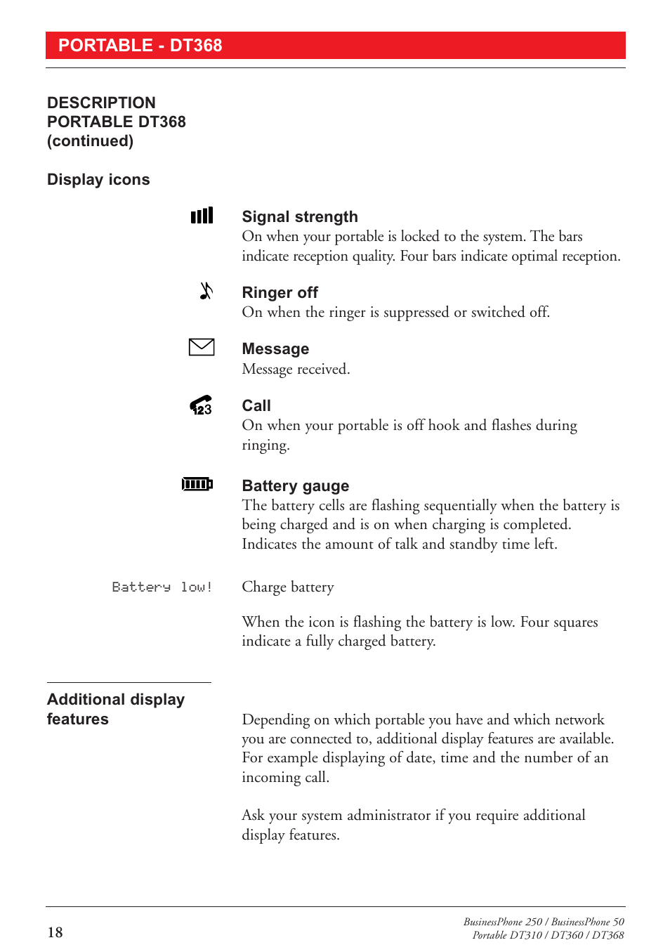 Portable - dt368 | Sony DT360 User Manual | Page 20 / 84