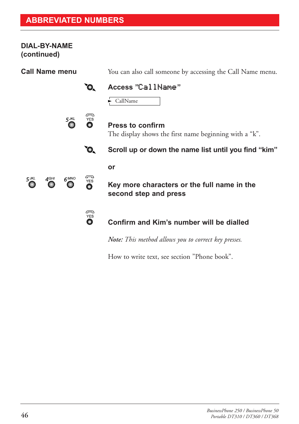 Abbreviated numbers | Sony DT360 User Manual | Page 48 / 84