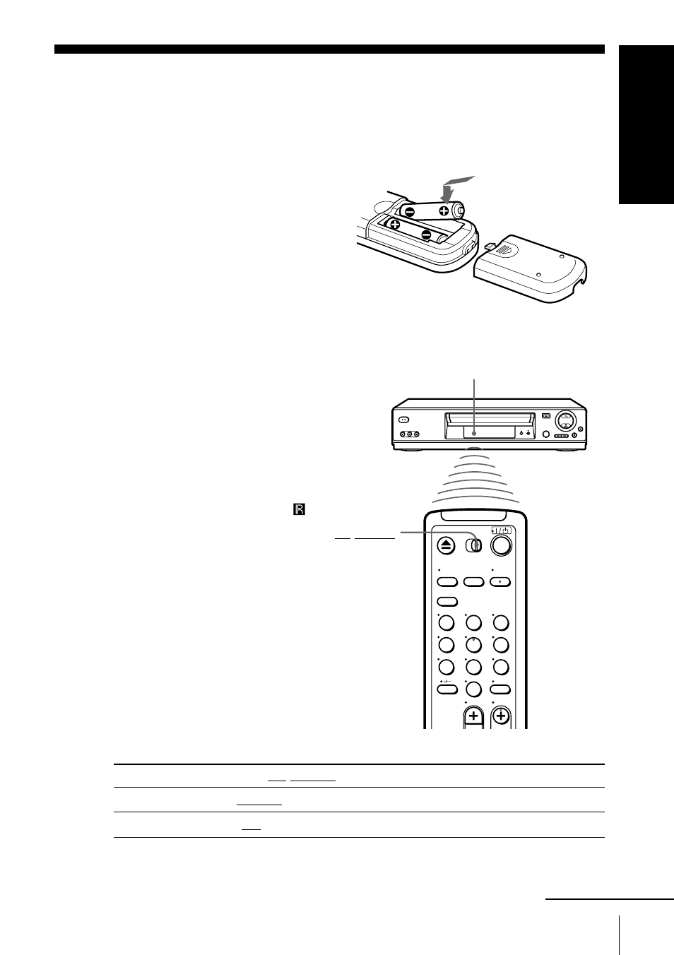 Step 2 : setting up the remote commander, Inserting the batteries, Using the remote commander | Sony SLV-ED828SG User Manual | Page 11 / 64