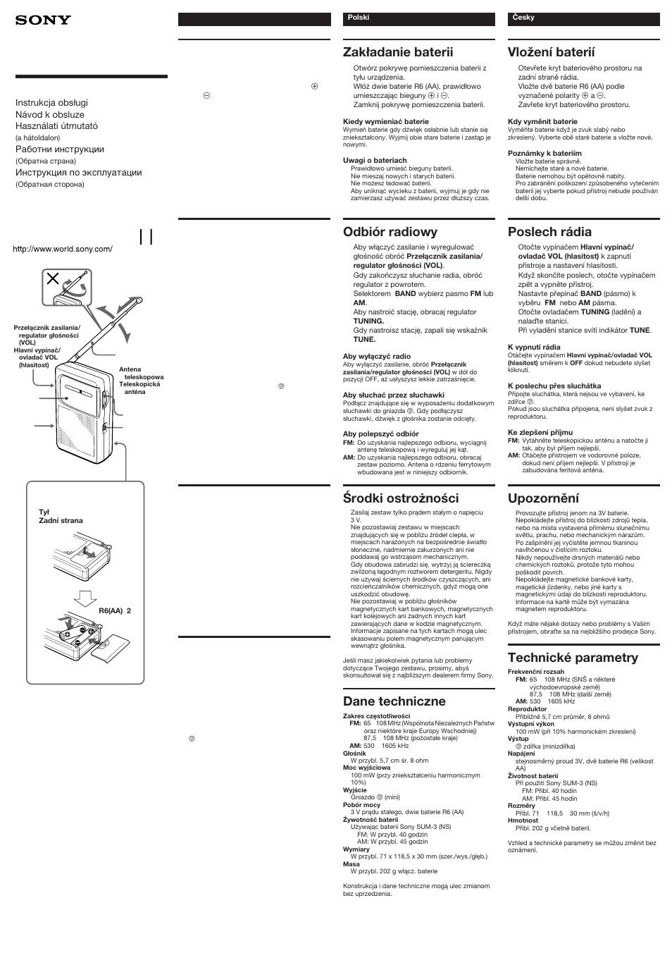 Sony ICF-S10F User Manual | 2 pages