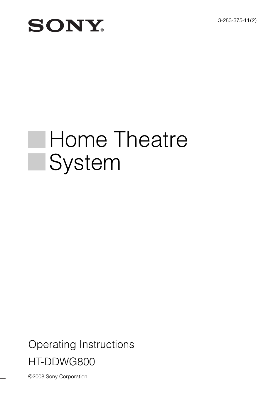 Sony HT-DDWG800 User Manual | 80 pages