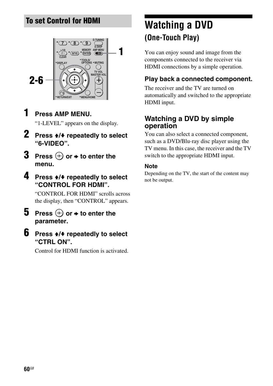 Watching a dvd (one-touch play), Watching a dvd, One-touch play) | Watching a dvd by simple operation | Sony HT-DDWG800 User Manual | Page 60 / 80