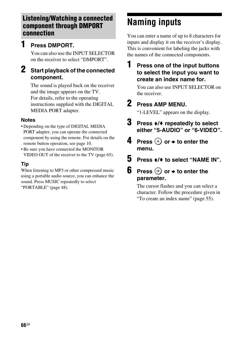 Naming inputs | Sony HT-DDWG800 User Manual | Page 66 / 80