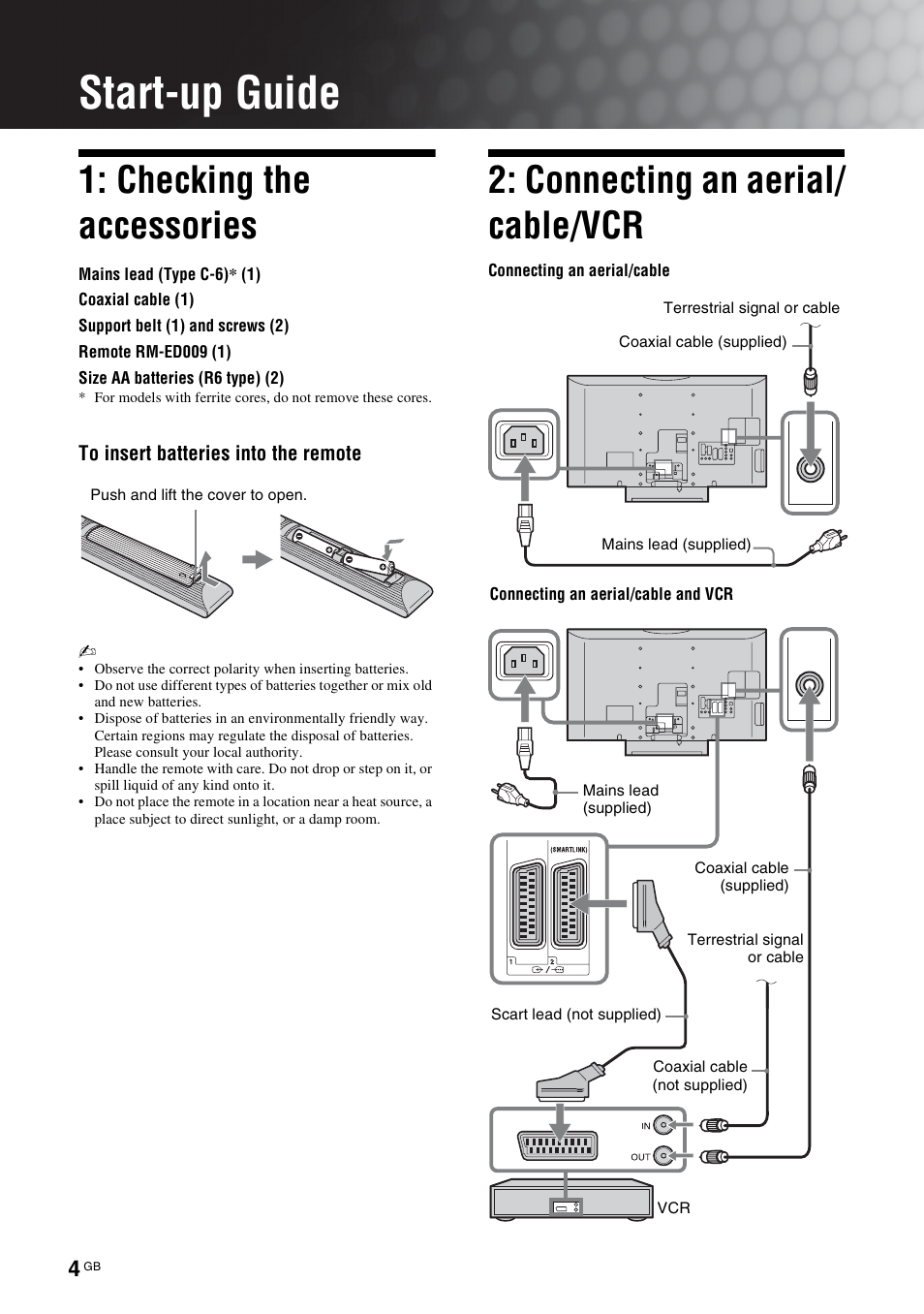 Sony Bravia KDL-32D3010 User Manual | Page 4 / 132