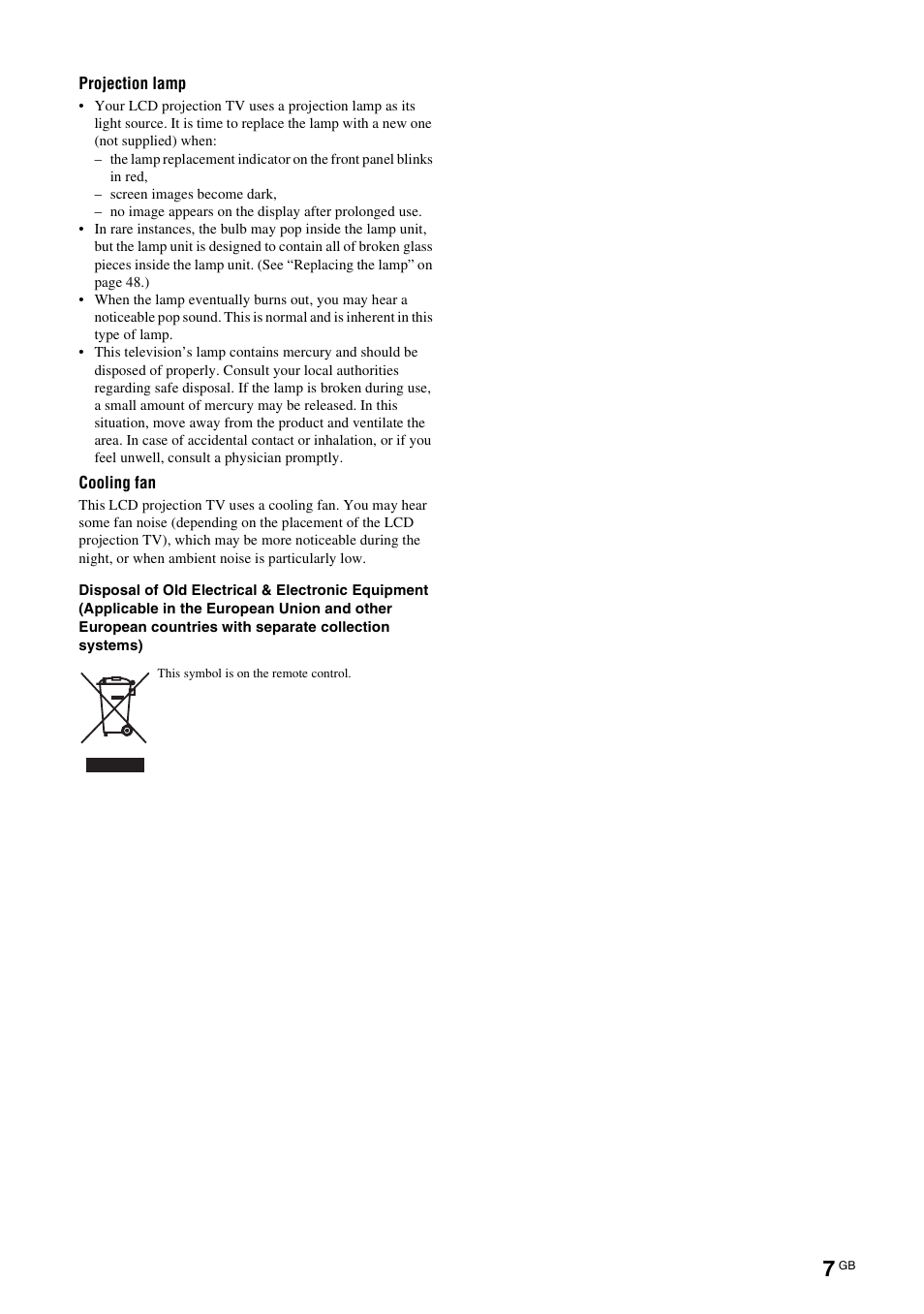 Sony KF-E42A10 User Manual | Page 7 / 60