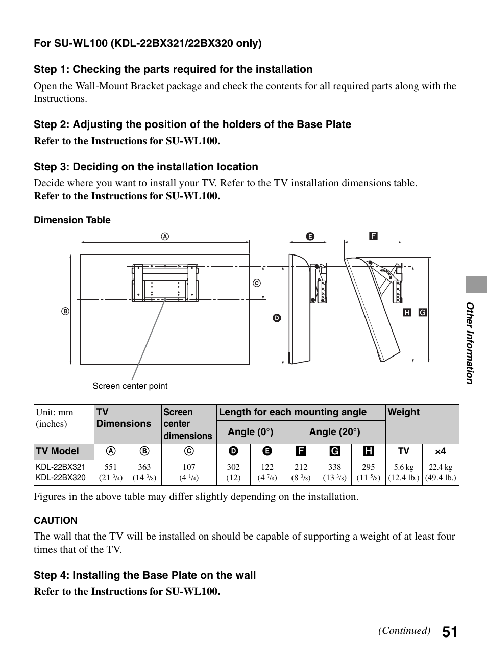 Continued) | Sony BRAVIA KDL-22BX321 User Manual | Page 51 / 64