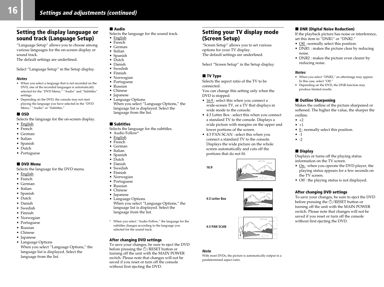 Setting your tv display mode (screen setup) | Sony PS2 SCPH-39002 User Manual | Page 16 / 24