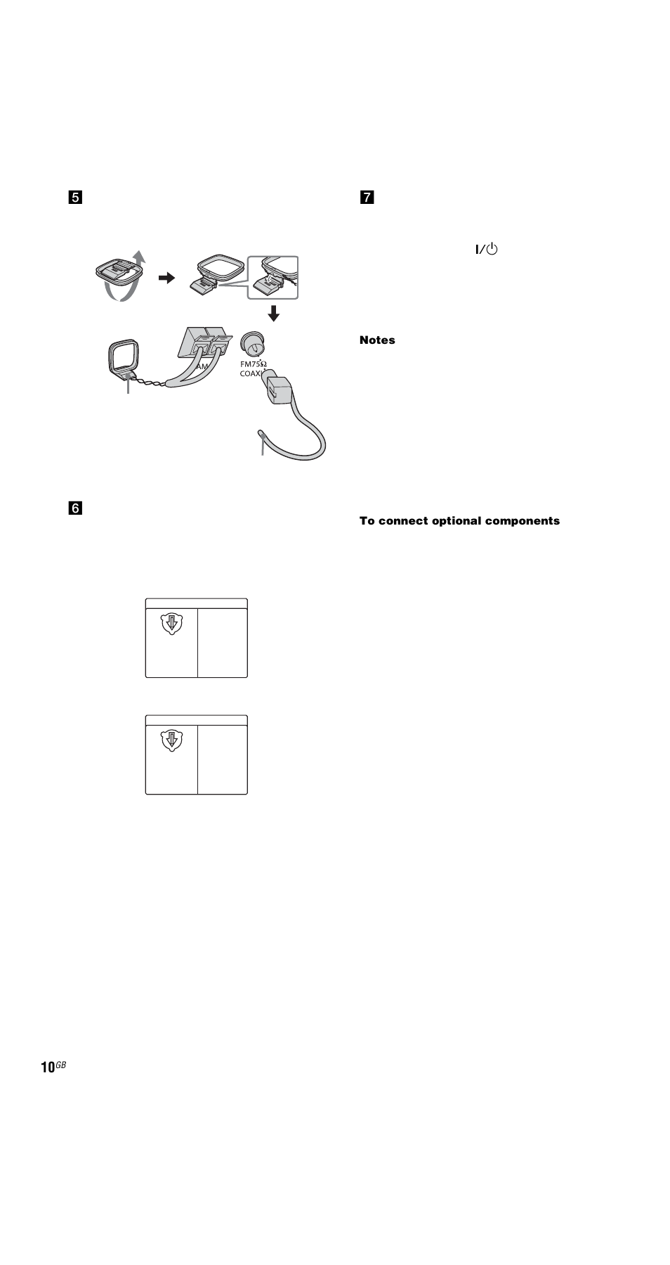 Set up the am loop antenna, then connect it | Sony MHC-GNX66 User Manual | Page 10 / 56