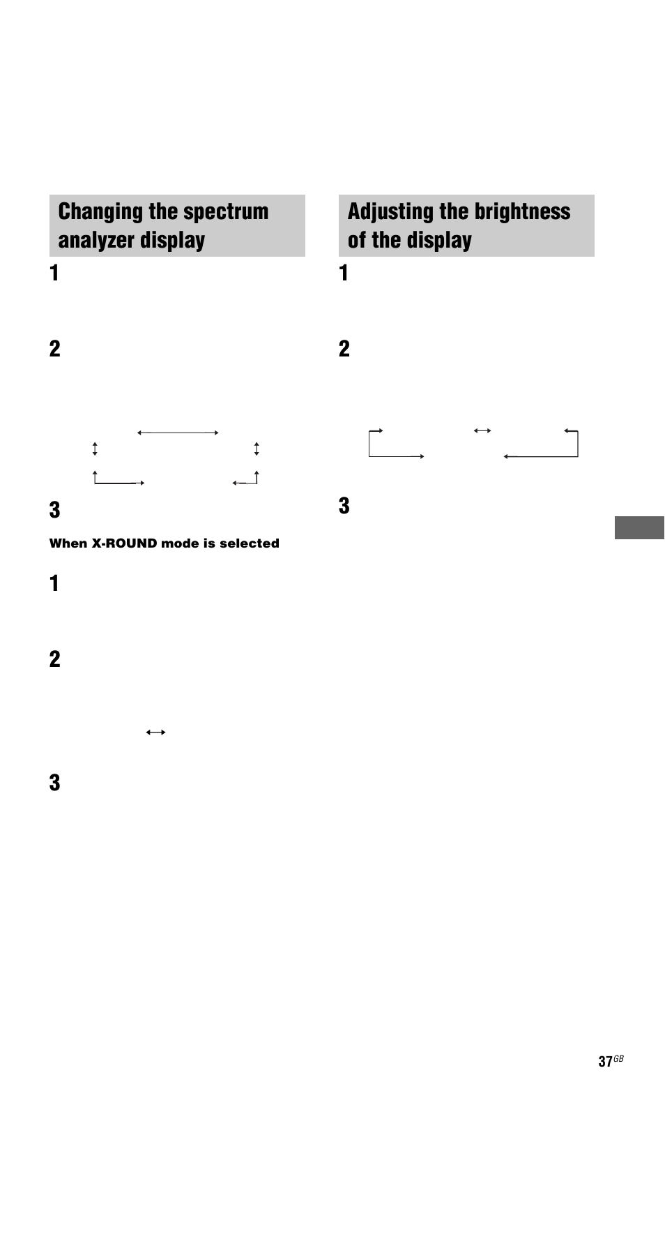 Changing the spectrum analyzer display, Adjusting the brightness of the display, Changing the spectrum analyzer | Display, Adjusting the brightness of the | Sony MHC-GNX66 User Manual | Page 37 / 56