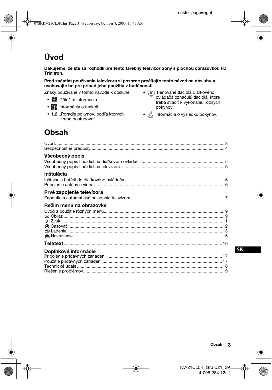 Sony KV-21CL5K User Manual | Page 111 / 128