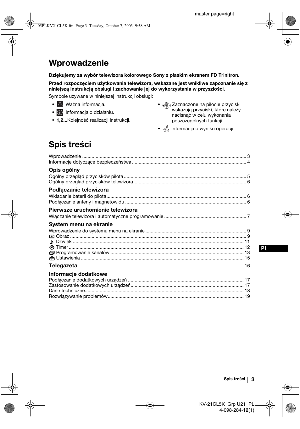 Sony KV-21CL5K User Manual | Page 75 / 128