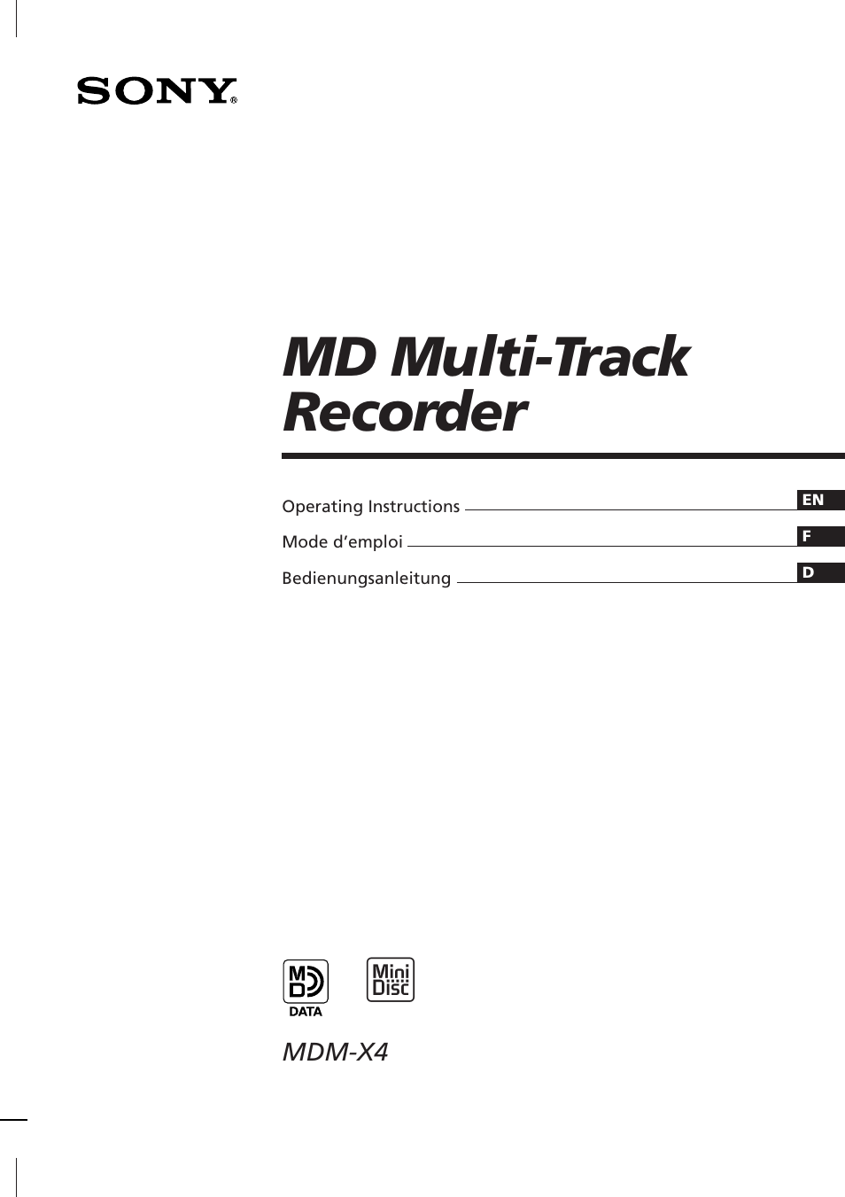 Sony MDM-X4 User Manual | 194 pages