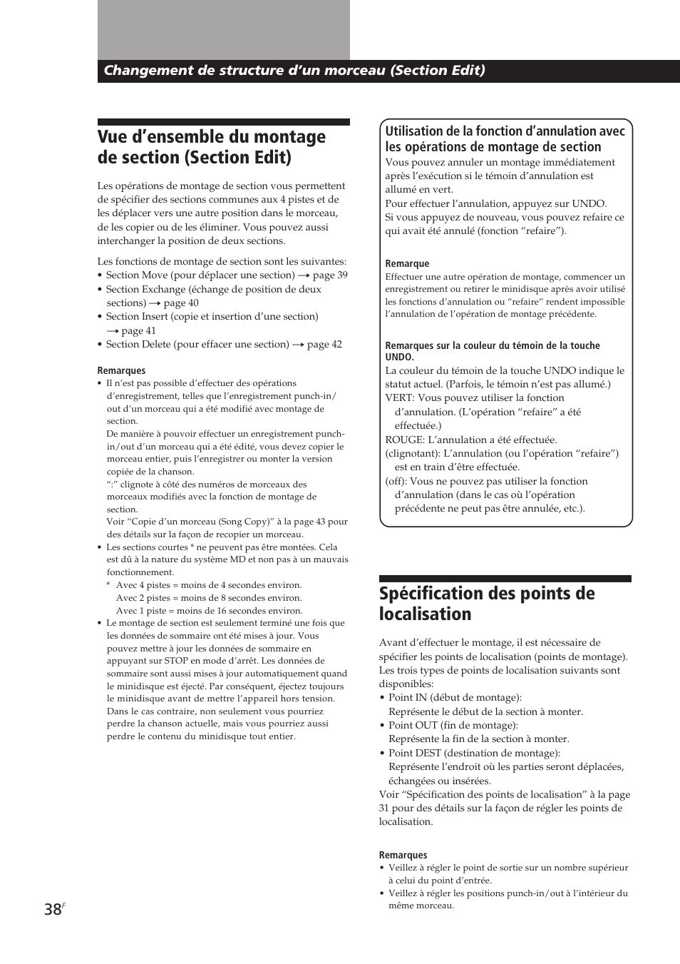 Spécification des points de localisation | Sony MDM-X4 User Manual | Page 103 / 194