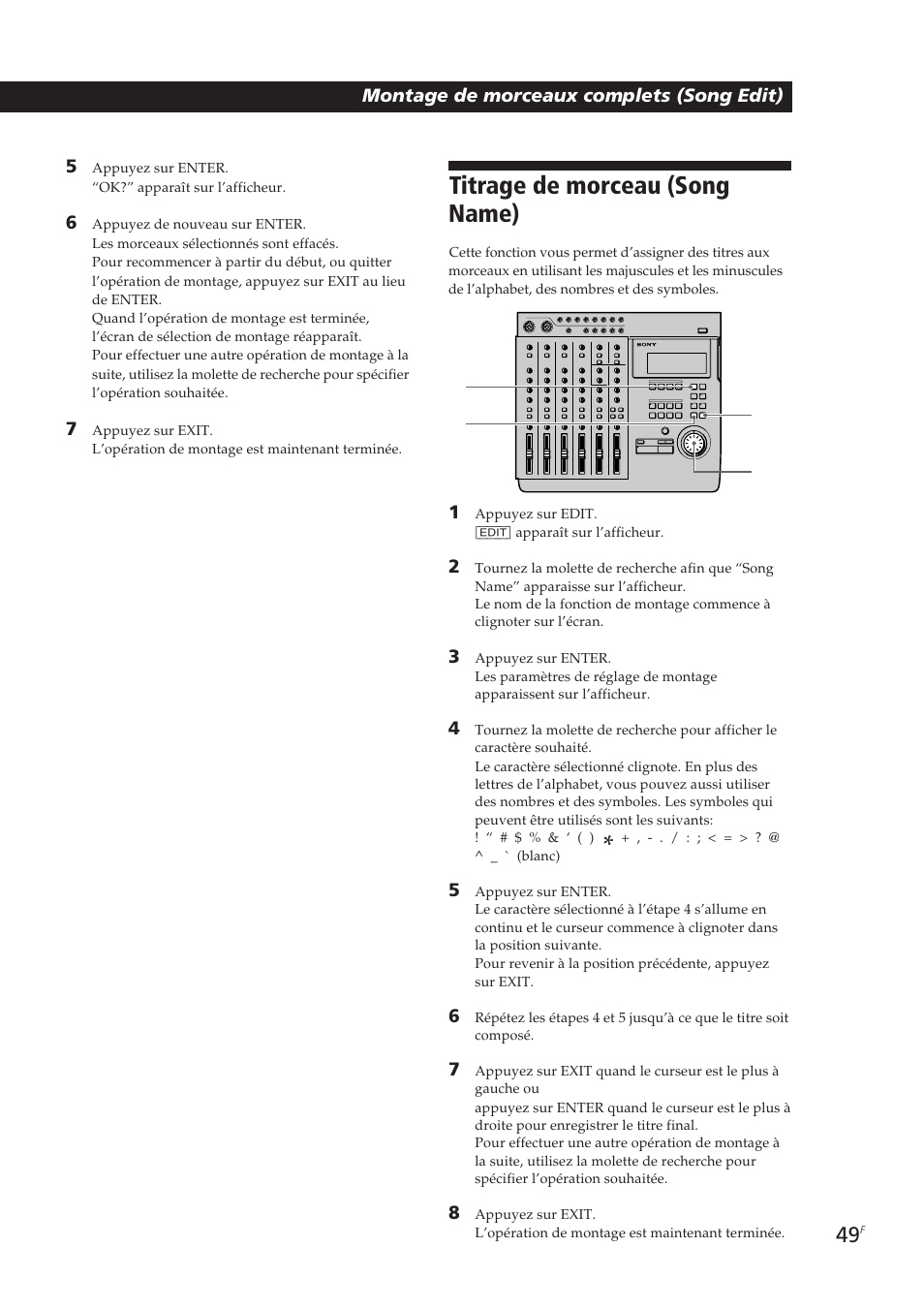 Titrage de morceau (song name) | Sony MDM-X4 User Manual | Page 114 / 194