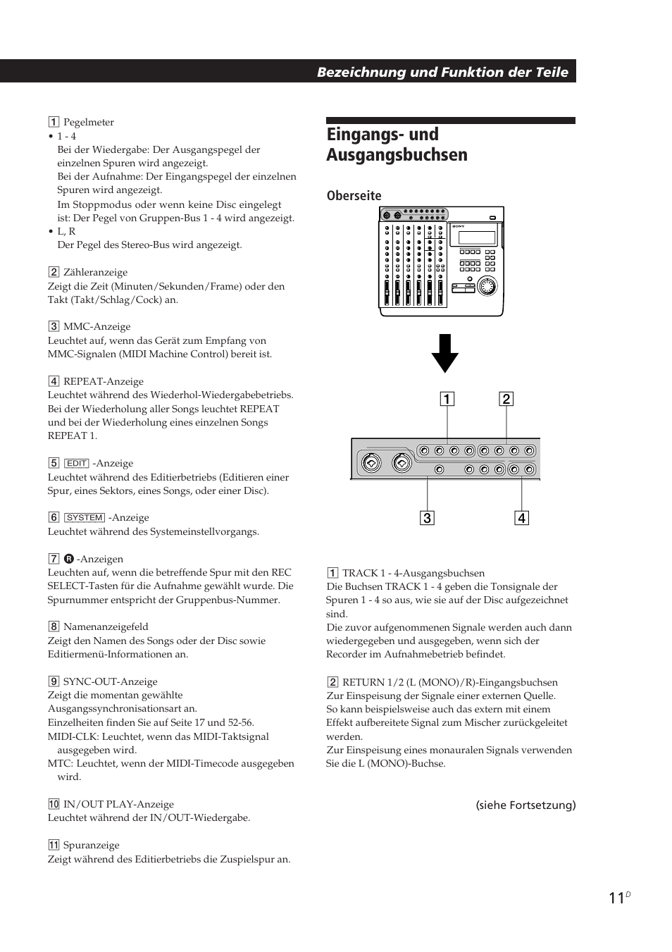 Eingangs- und ausgangsbuchsen | Sony MDM-X4 User Manual | Page 140 / 194