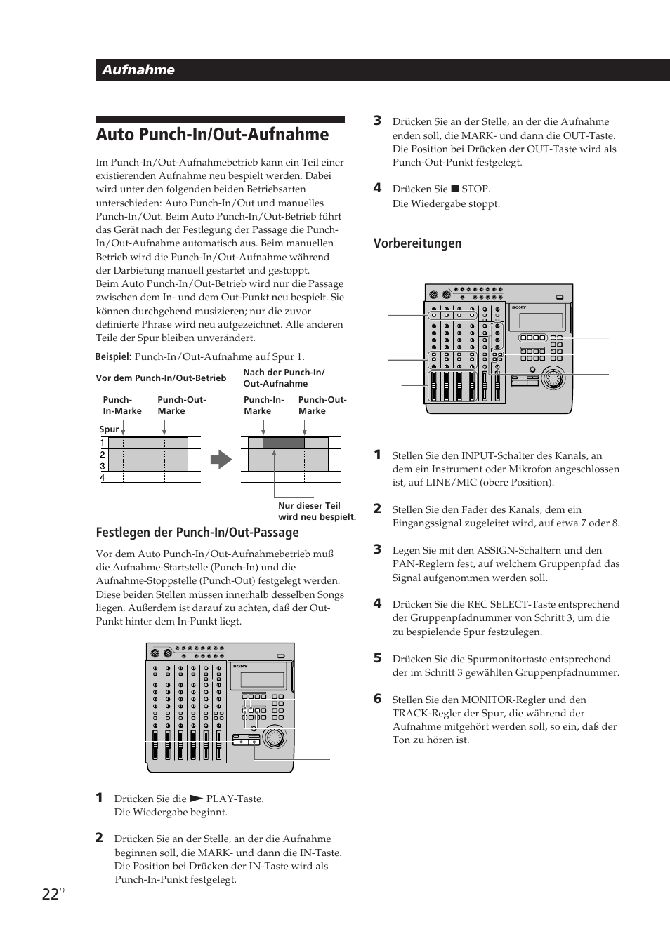 Auto punch-in/out-aufnahme | Sony MDM-X4 User Manual | Page 151 / 194