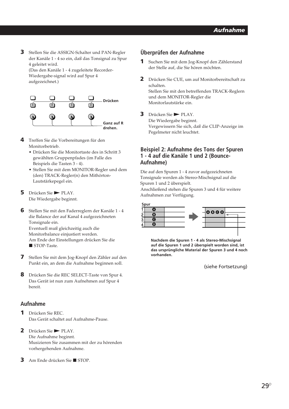 Aufnahme 3, Aufnahme 1, Überprüfen der aufnahme 1 | Sony MDM-X4 User Manual | Page 158 / 194