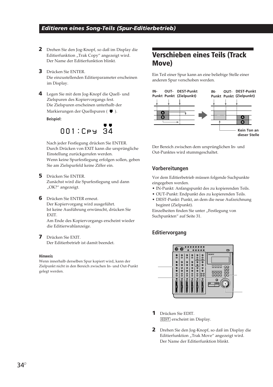 Verschieben eines teils (track move) | Sony MDM-X4 User Manual | Page 163 / 194