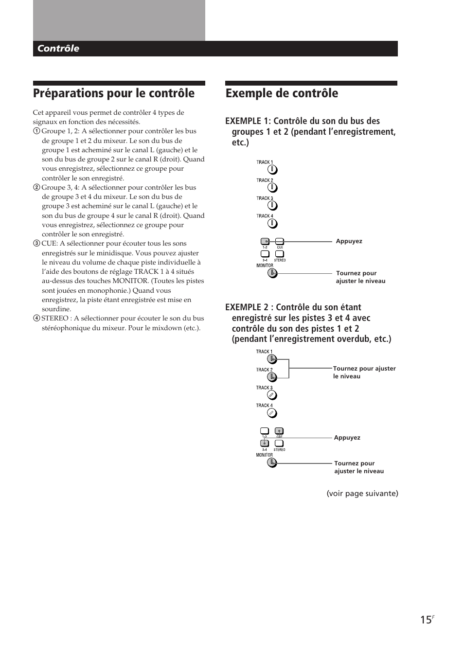 Préparations pour le contrôle, Exemple de contrôle | Sony MDM-X4 User Manual | Page 80 / 194