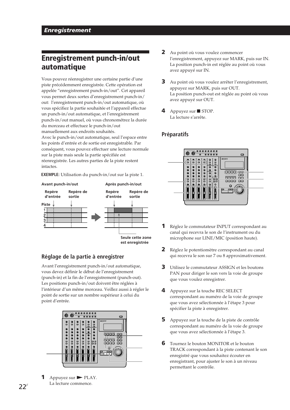 Enregistrement punch-in/out automatique | Sony MDM-X4 User Manual | Page 87 / 194