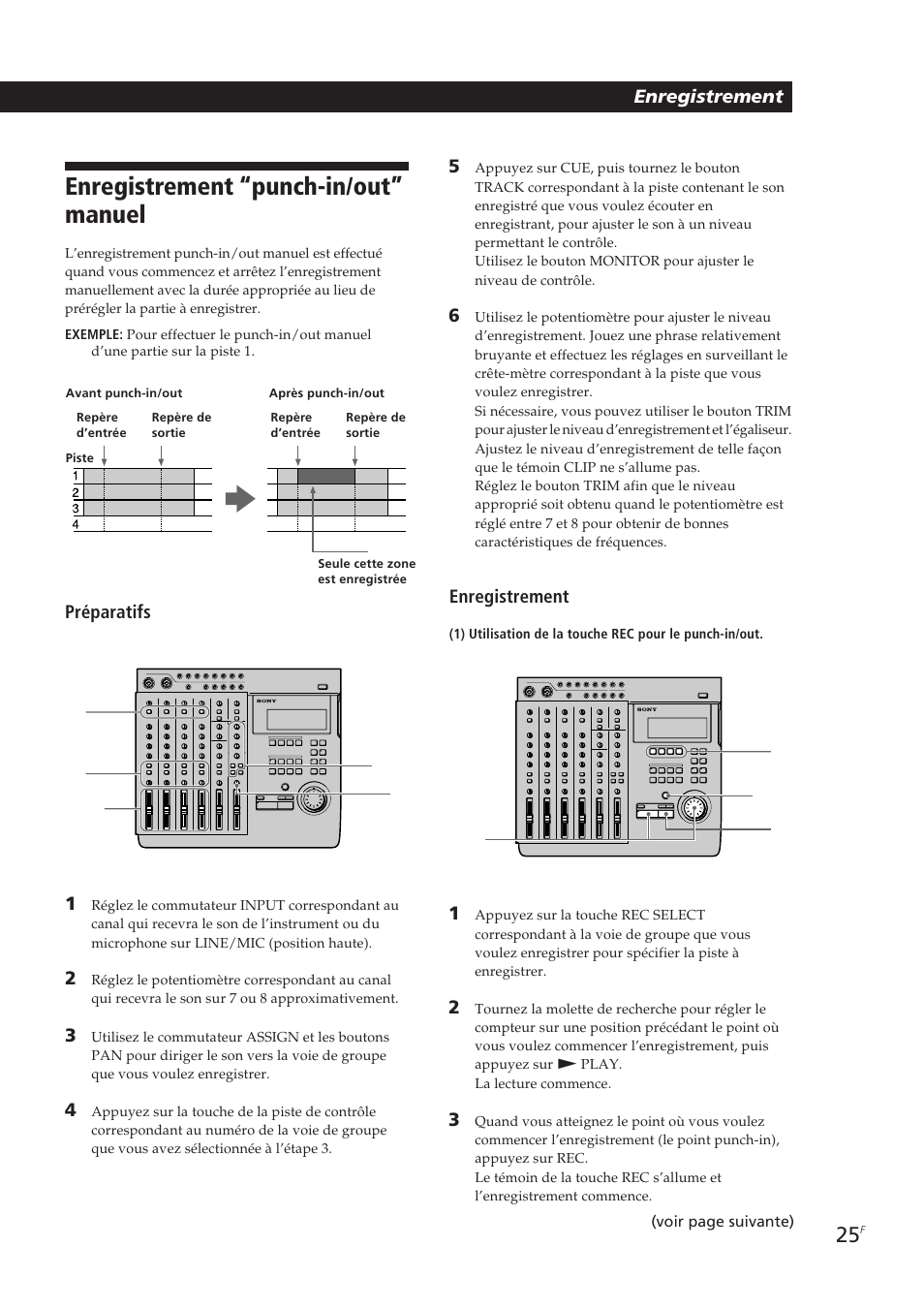 Enregistrement “punch-in/out” manuel | Sony MDM-X4 User Manual | Page 90 / 194