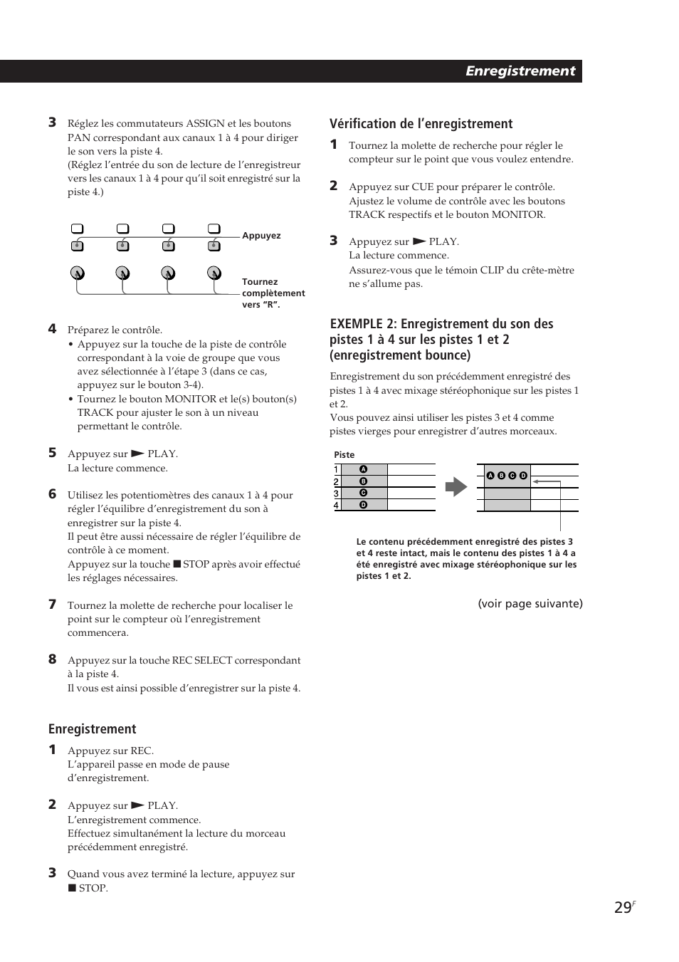 Enregistrement 3, Enregistrement 1, Vérification de l’enregistrement 1 | Sony MDM-X4 User Manual | Page 94 / 194