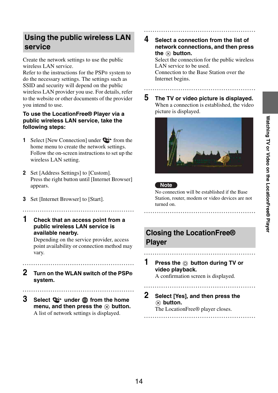 Sony LocationFree Player for PSP User Manual | Page 14 / 27