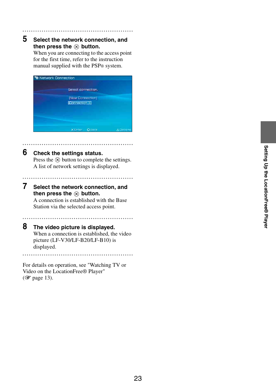 Sony LocationFree Player for PSP User Manual | Page 23 / 27