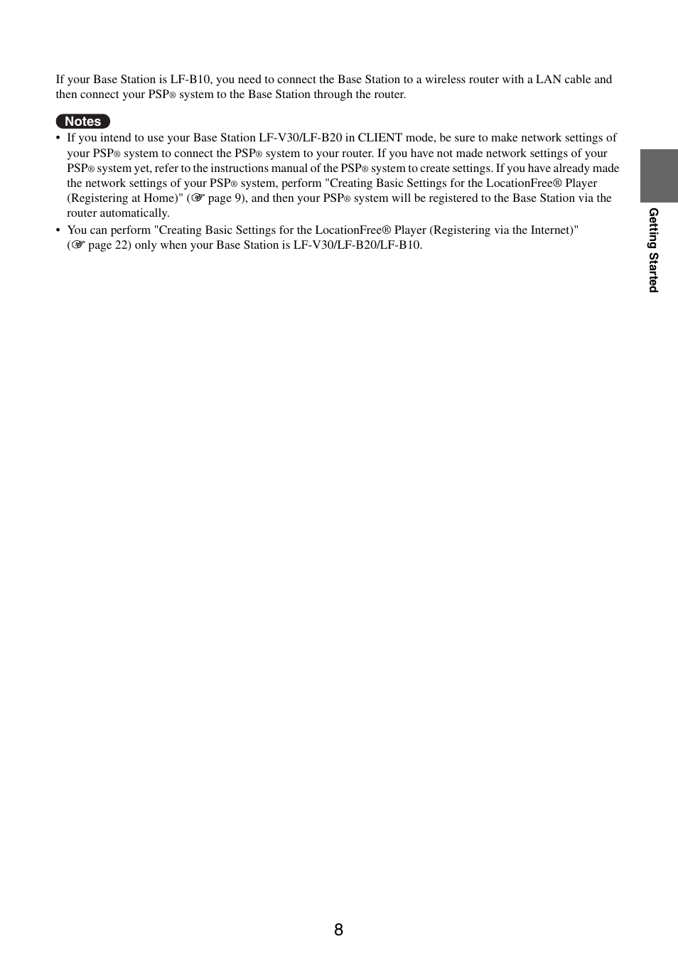 Sony LocationFree Player for PSP User Manual | Page 8 / 27