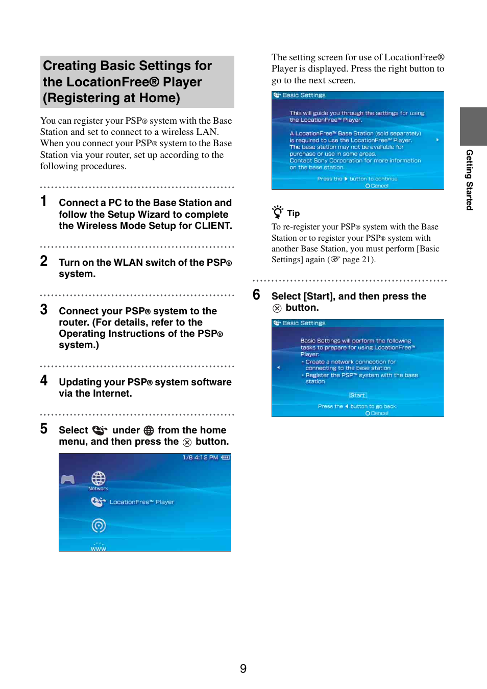 Sony LocationFree Player for PSP User Manual | Page 9 / 27