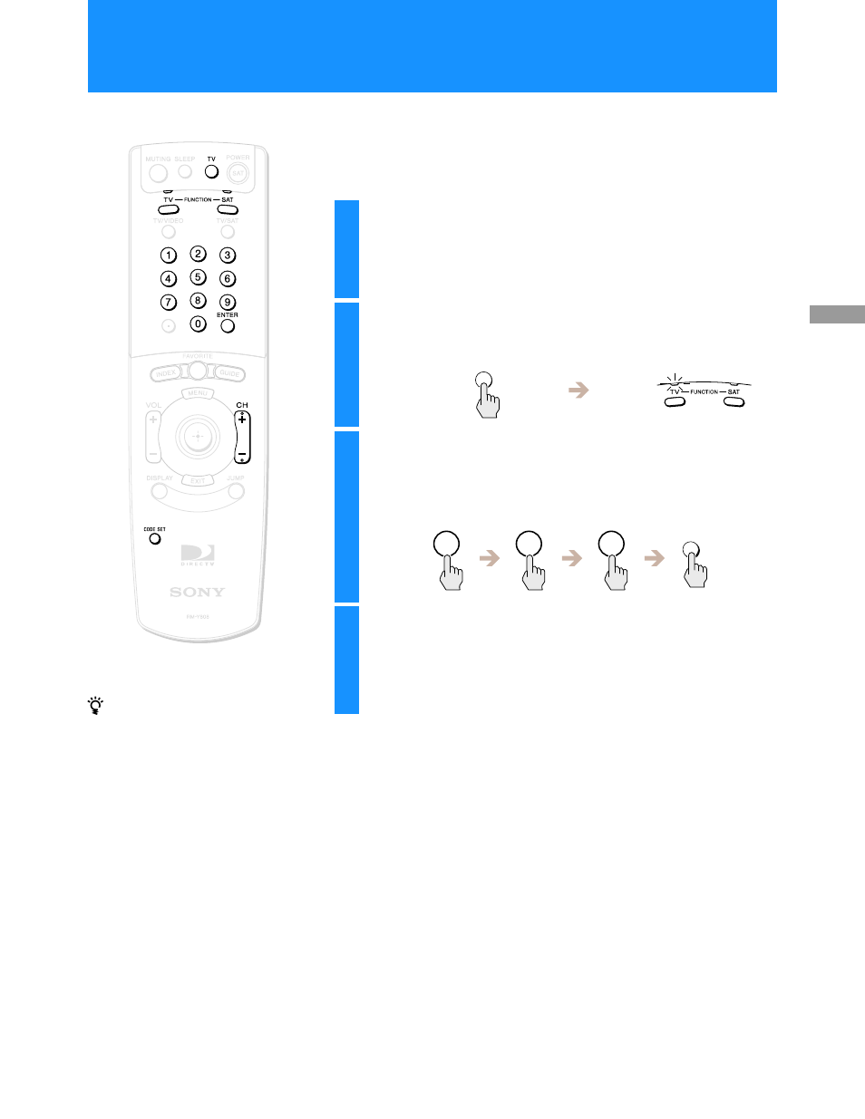 Setting up the remote control | Sony HD100 User Manual | Page 19 / 96