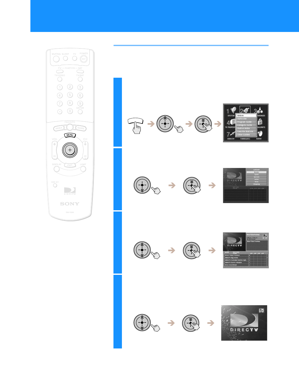 Using the alpha list | Sony HD100 User Manual | Page 44 / 96