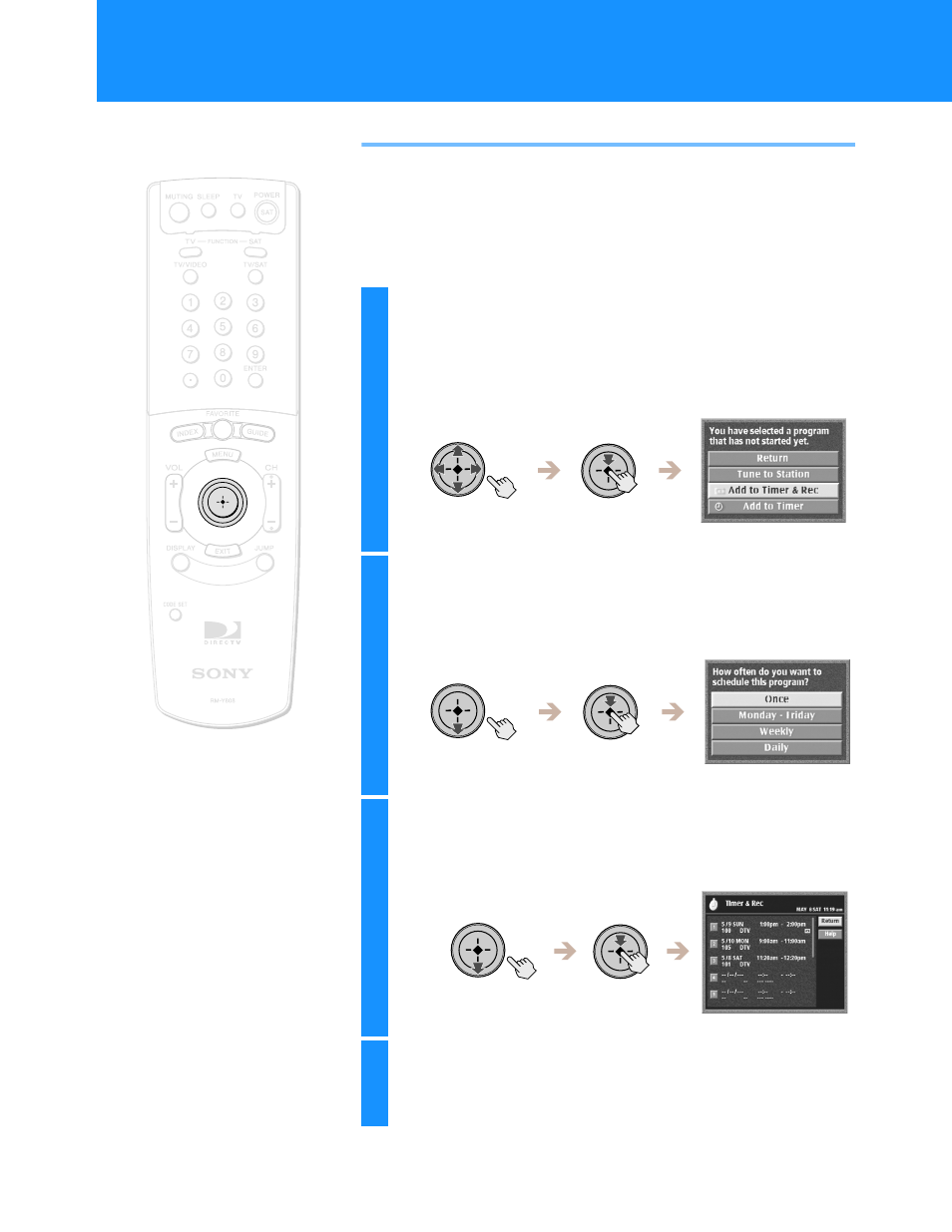 Using one button timer & rec | Sony HD100 User Manual | Page 76 / 96