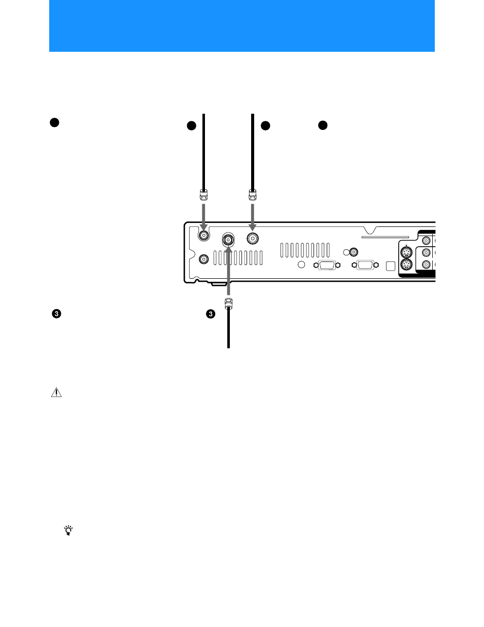 Step 1: connecting the antennas or cable tv, Caution, If you have a digital tv antenna | Rg-6 coaxial cable from satellite dish antenna | Sony HD100 User Manual | Page 8 / 96