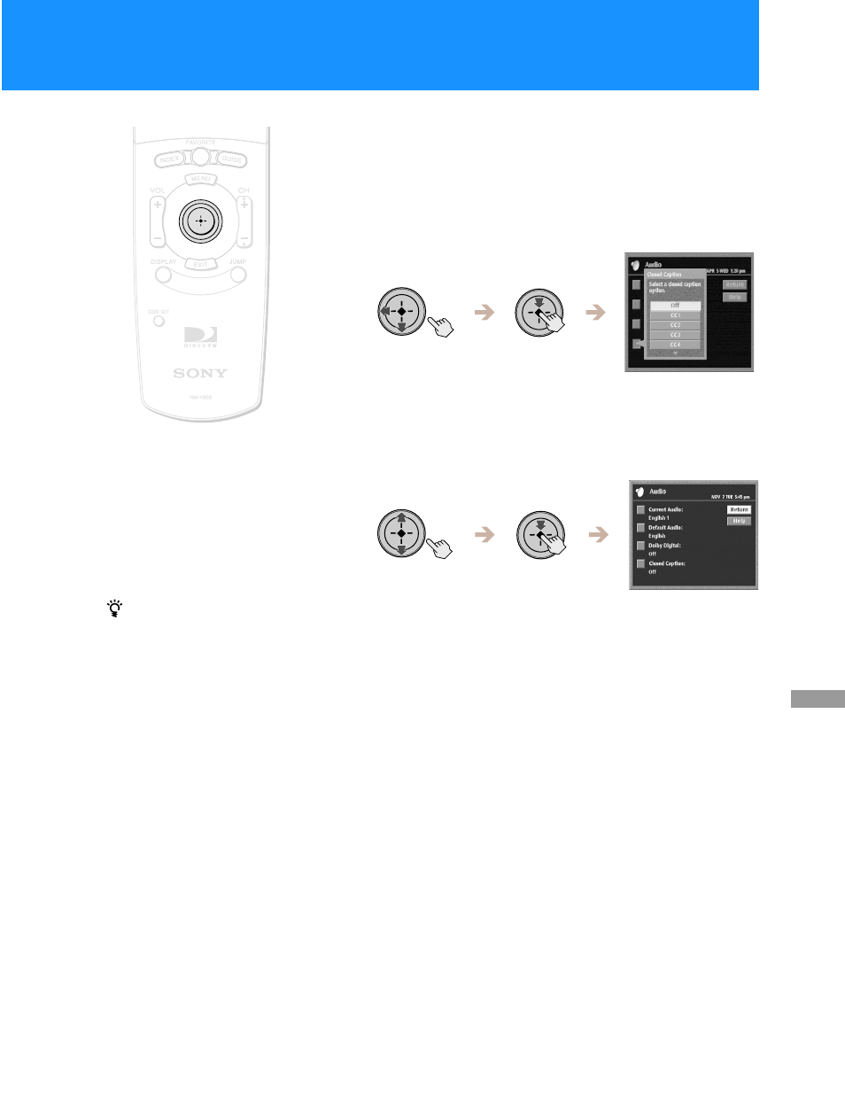 Setting closed captioning | Sony HD100 User Manual | Page 83 / 96