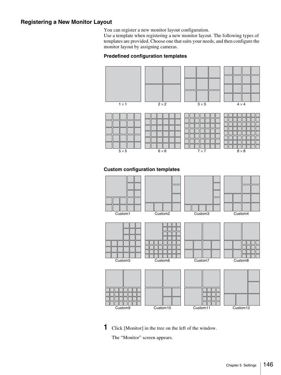 Registering a new monitor layout | Sony IPELA NSR-100 User Manual | Page 146 / 186