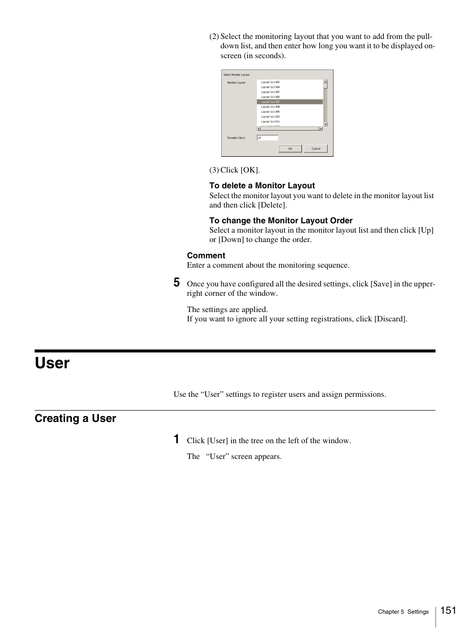 User, Creating a user | Sony IPELA NSR-100 User Manual | Page 151 / 186