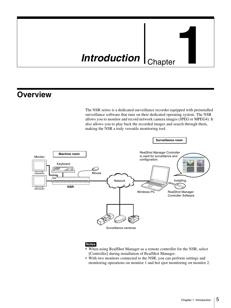 Chapter 1 introduction, Overview, Introduction | Chapter | Sony IPELA NSR-100 User Manual | Page 5 / 186