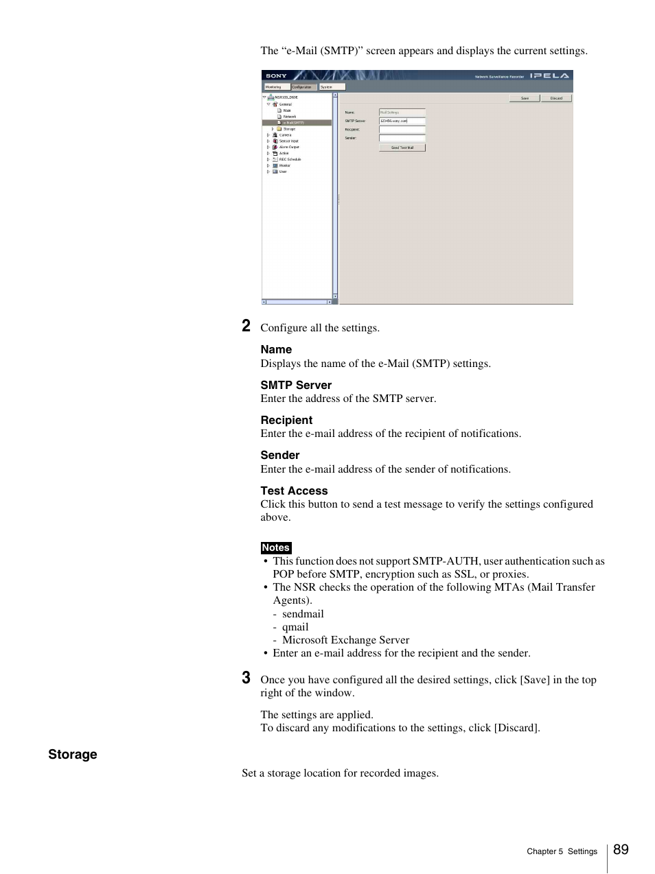 D “storage” un | Sony IPELA NSR-100 User Manual | Page 89 / 186
