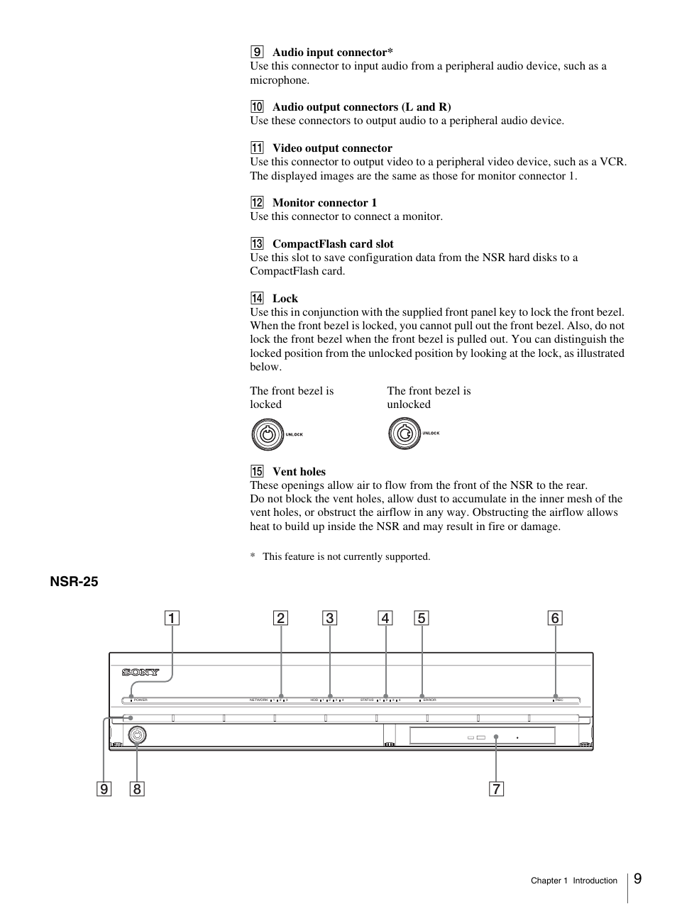 Nsr-25, This feature is not currently supported | Sony IPELA NSR-100 User Manual | Page 9 / 186