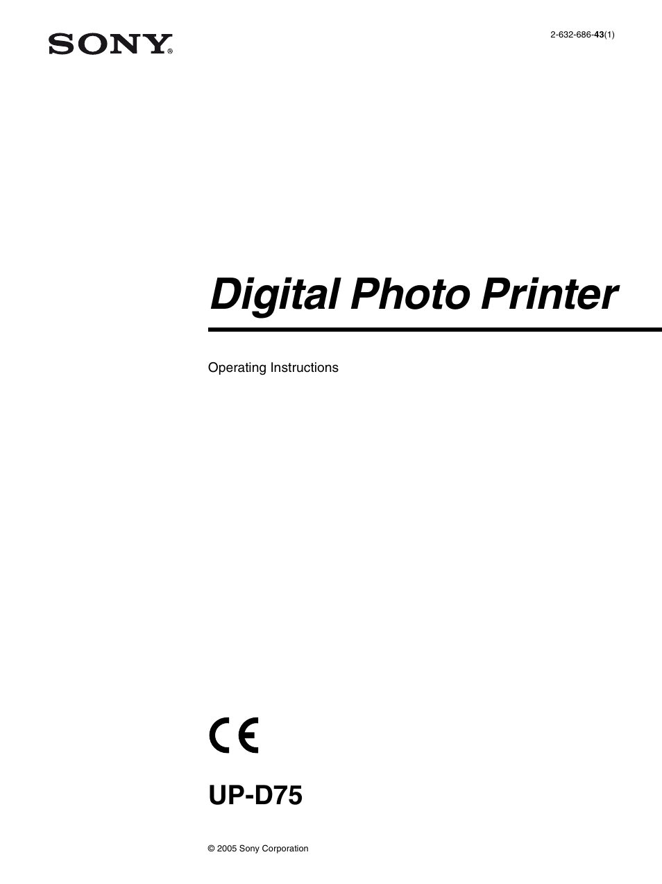 Sony UP-D75 User Manual | 22 pages