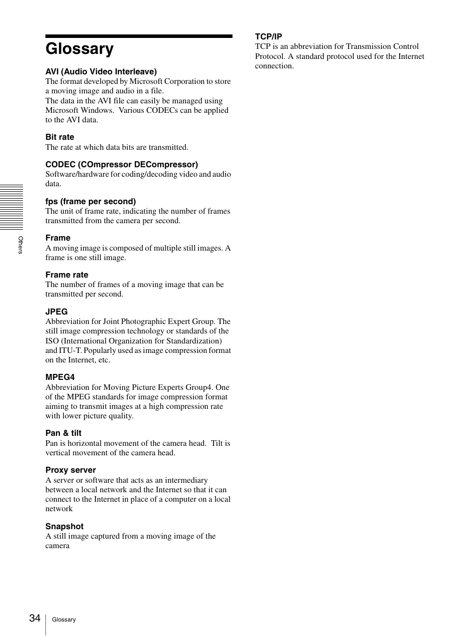 Glossary | Sony 9032PW User Manual | Page 34 / 37