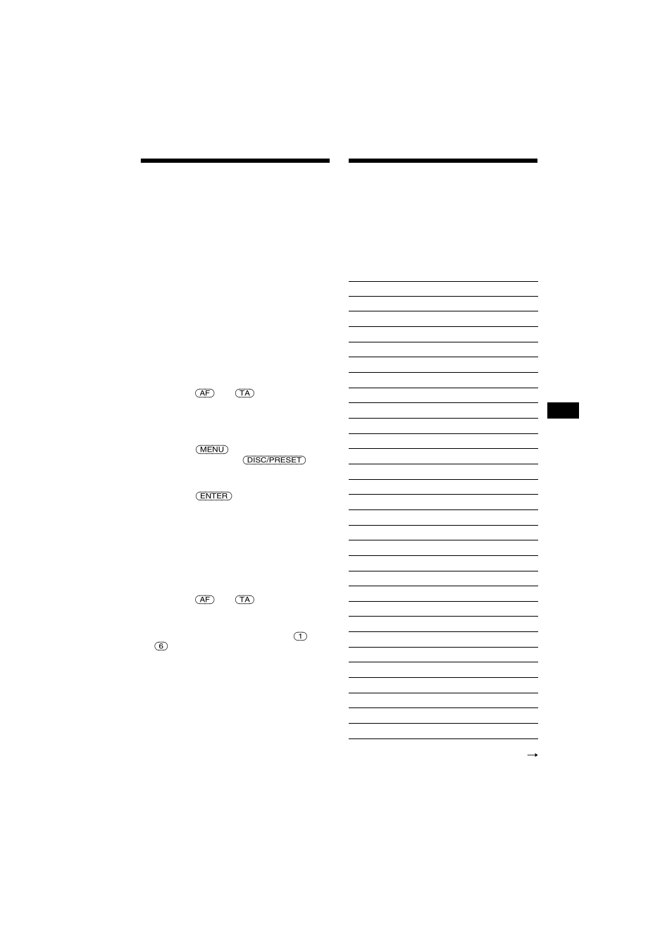 Preselezione di stazioni rds con impostazione, Af e ta, Sintonizzazione delle stazioni in base al tipo di | Programma — pty | Sony CDX-CA700X User Manual | Page 105 / 148