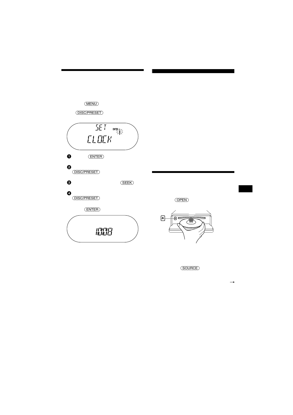 Klok instellen, Cd-speler cd/md-apparatuur (los verkrijgbaar), Een disc afspelen | Sony CDX-CA700X User Manual | Page 127 / 148