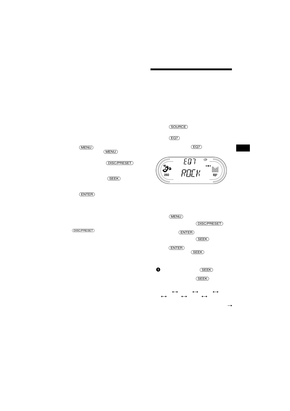 Setting the equalizer (eq7) | Sony CDX-CA700X User Manual | Page 21 / 148