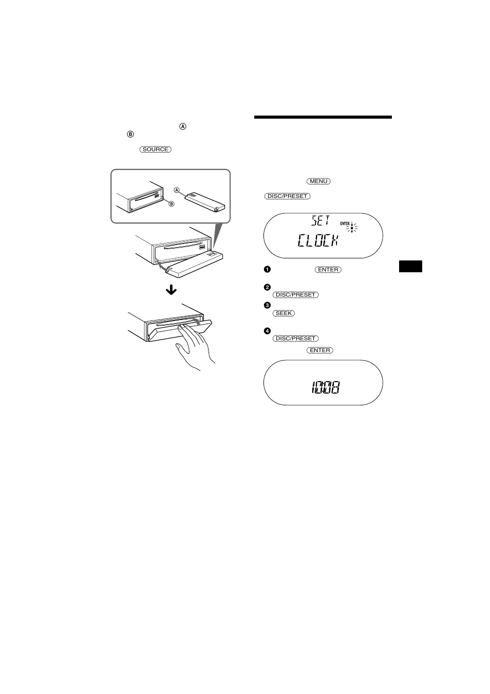 Einstellen der uhr | Sony CDX-CA700X User Manual | Page 37 / 148
