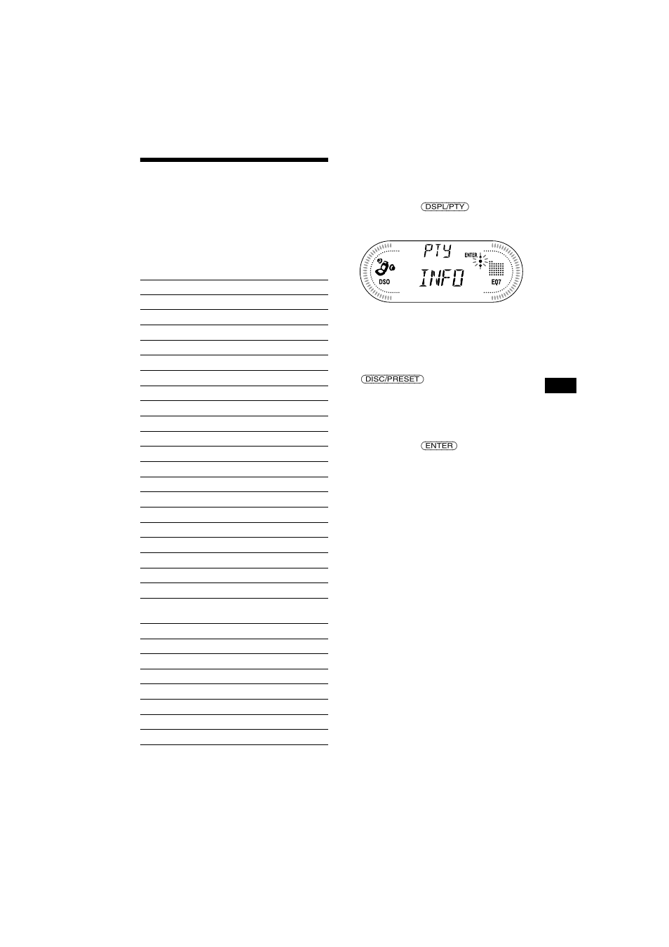 Syntonisation d’une station en fonction du type, D’émission — pty | Sony CDX-CA700X User Manual | Page 75 / 148
