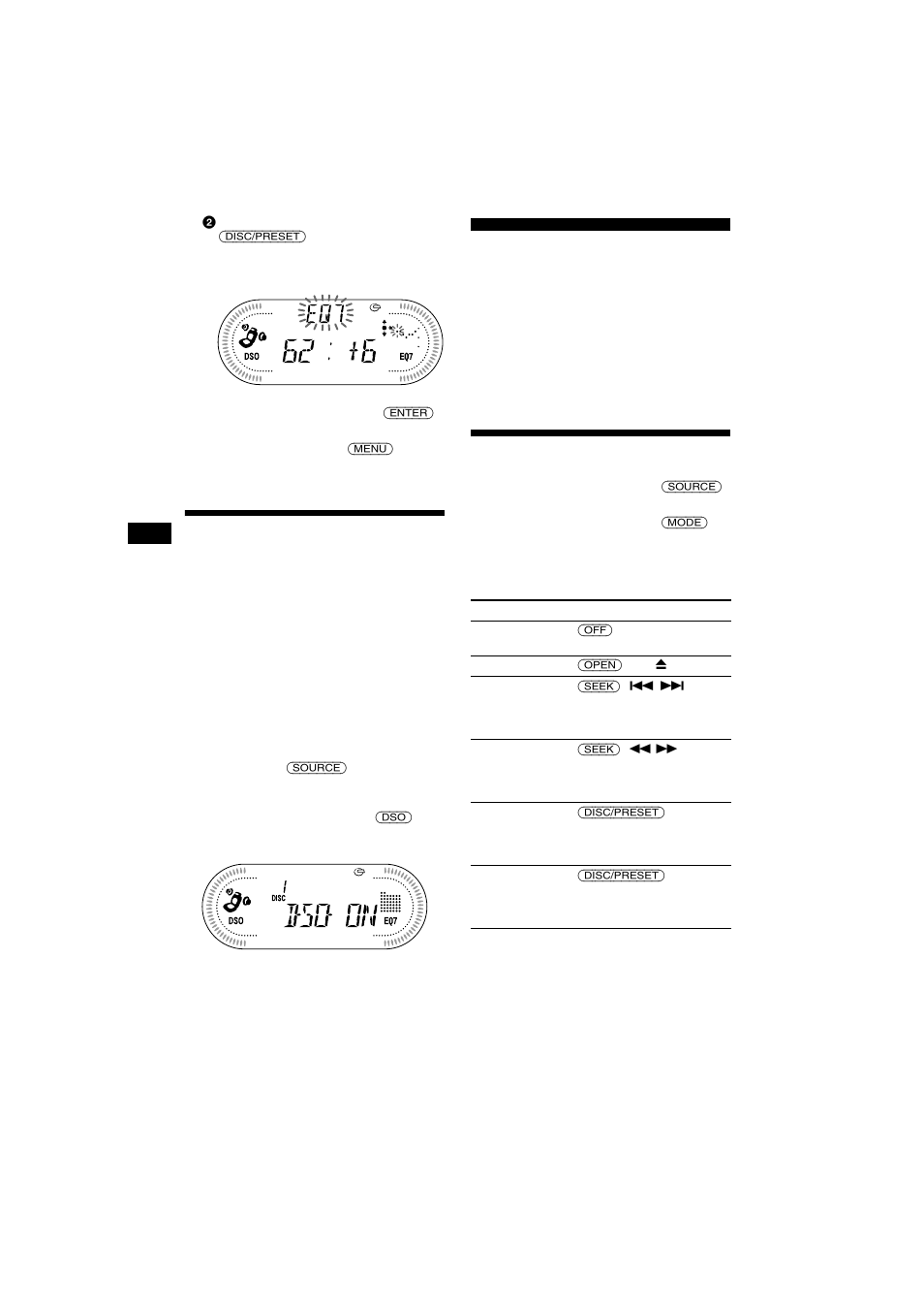 Réglage du répartiteur dynamique du son émis (dso), Lecteur cd compatible mp3 (en option), Ecoute d’un fichier mp3 | Réglage du répartiteur dynamique du son émis, Dso) | Sony CDX-CA700X User Manual | Page 80 / 148