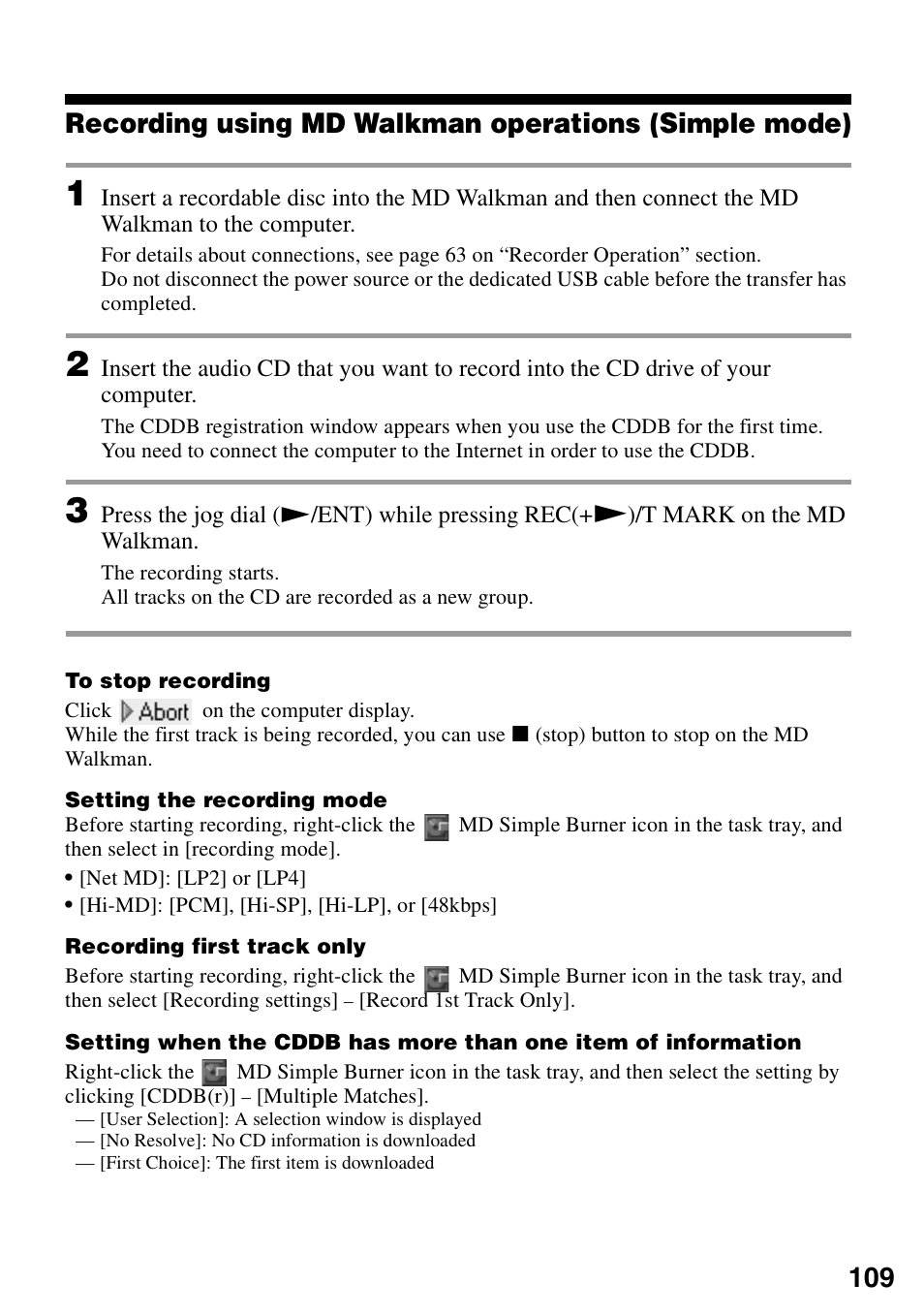 Sony MZ-RH10 User Manual | Page 109 / 119